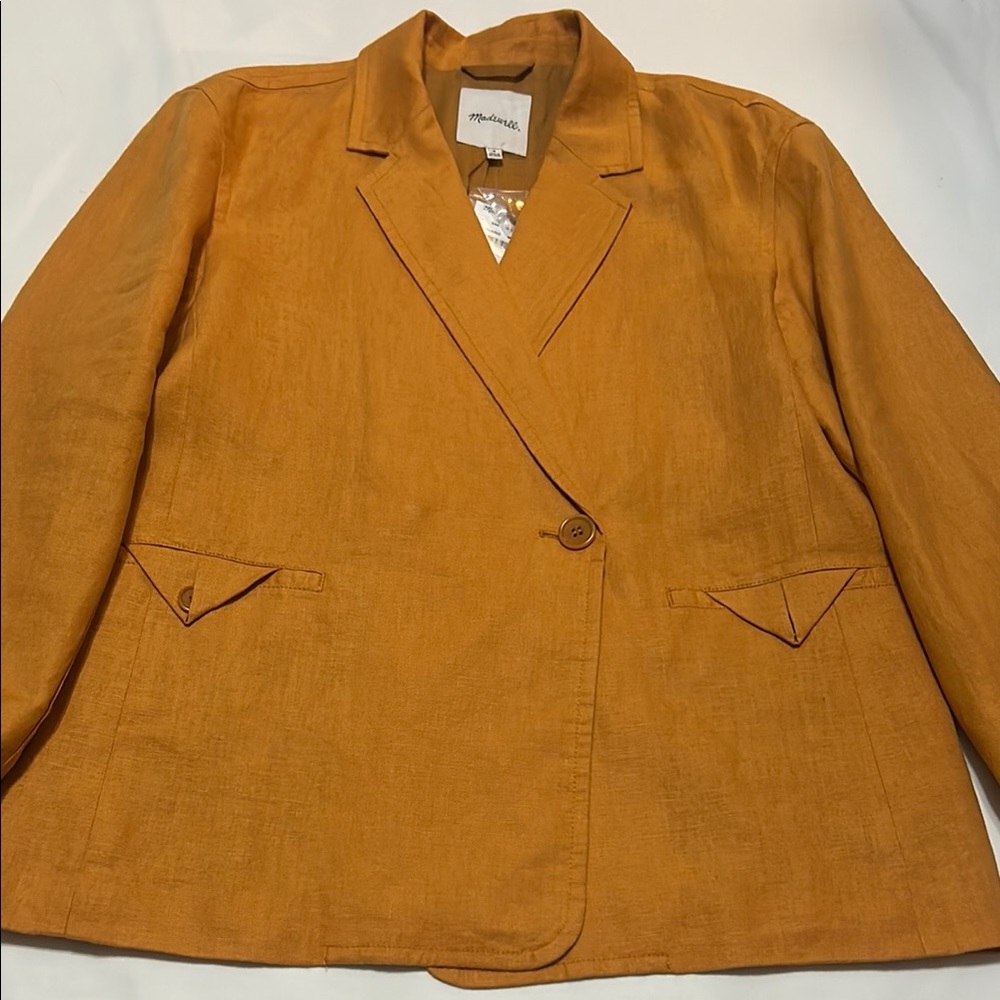 Madewell Women's Orange Blazer Double-Breasted Oversized, M, NWT